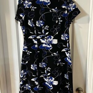 AGB Black and Blue Floral Mini Dress